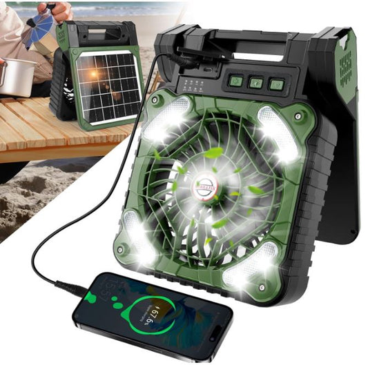 4 Speeds Solar Battery Operated Fan for Camping